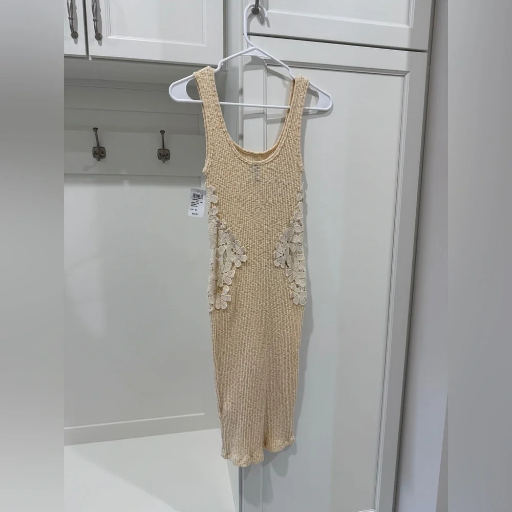Vintage Tan Embellished Sheath Cover Up Dress - Picture 3 of 3